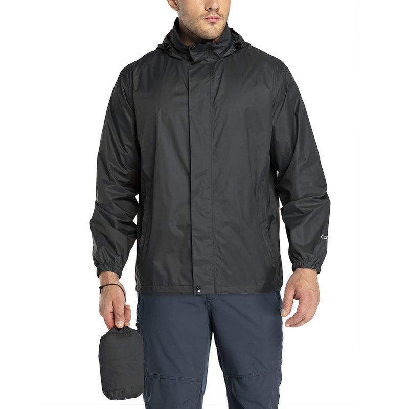33000ft Packable Rain Jacket Mens Lightweight Waterproof Rain Shell Jacket Raincoat with Hood for Golf Cycling Windbreaker