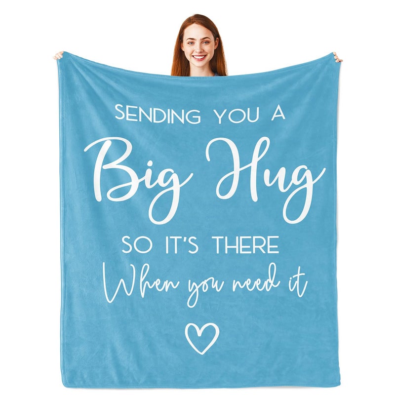 Pubrave Get Well Gifts for Women After Surgery Inspirational Gifts for Women Sympathy Gift Thinking of You Gifts Breast Cancer Gifts for Woman Feel Better Gifts Healing Blanket Blue 60x50in