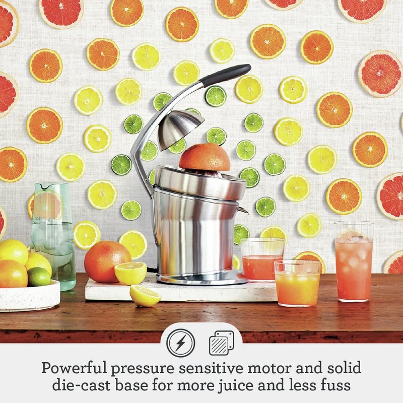 Sage - The Citrus Press Pro - Quiet Automatic Orange & Grapefruit Juicer - Lemon & Lime Squeezer - Stainless - Dishwasher Safe - Brushed Aluminium - KSA Version, 2 Year Manufacturer Warranty - Image 2