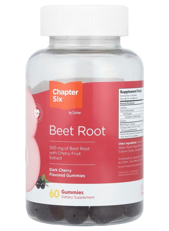 Chapter Six Beet Root Gummies Dark Cherry 60 Gummies - Image 2