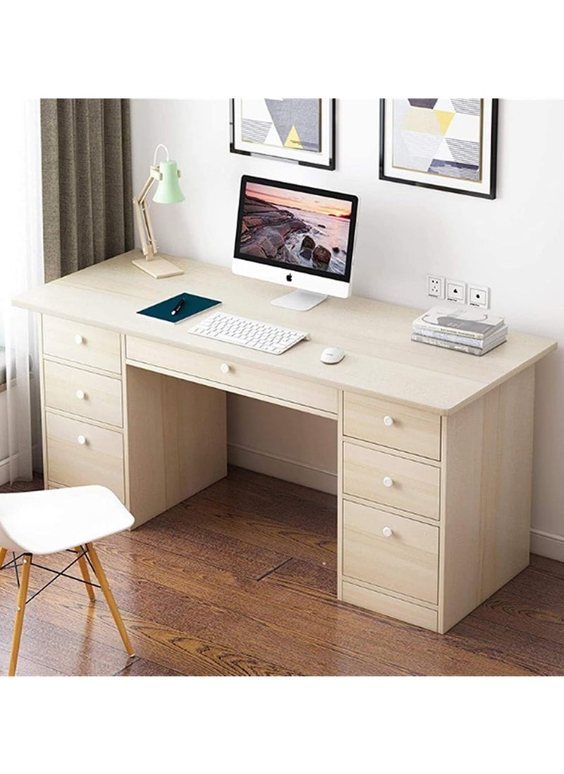 Office Table Computer Desk Home Office Desk Writing Desk Work Table with 7 Storage Drawers Executive Large Storage Space(120×45×71.5cm)
