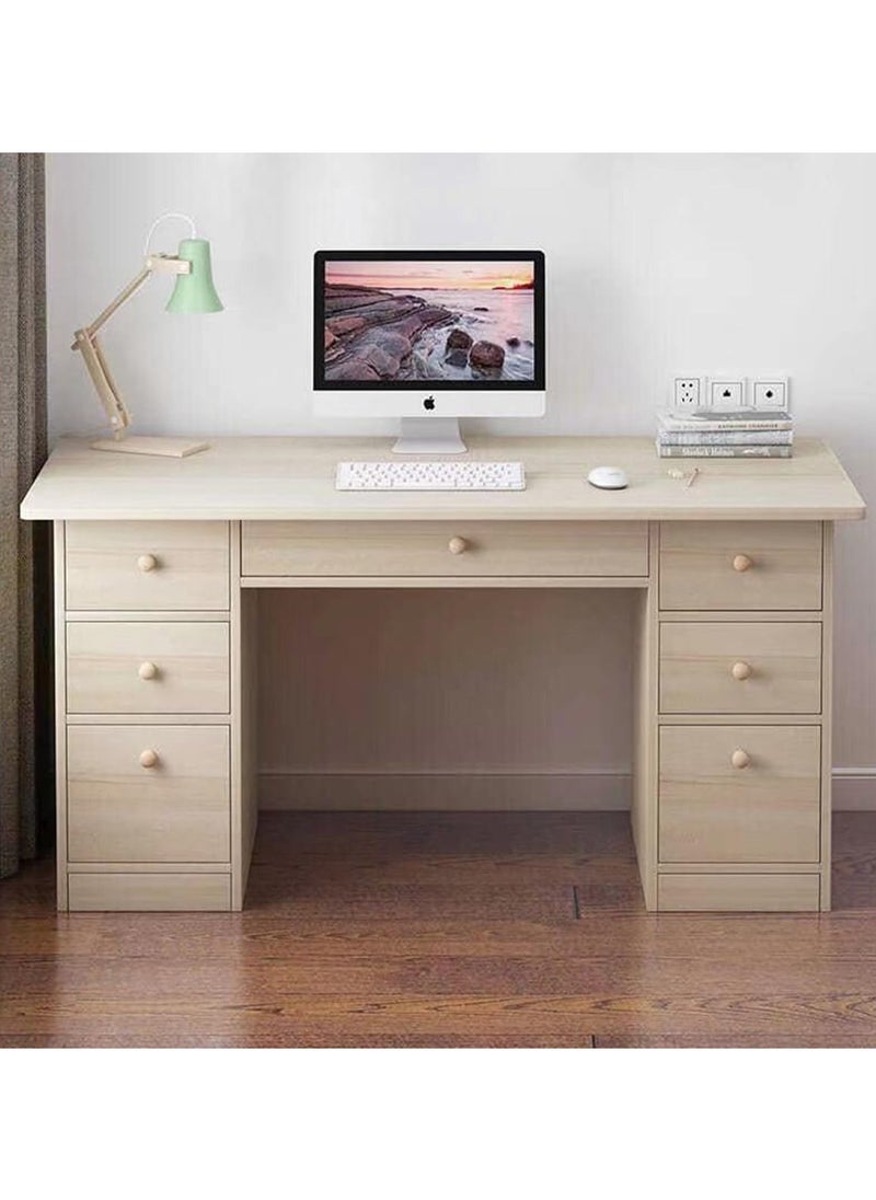 Office Table Computer Desk Home Office Desk Writing Desk Work Table with 7 Storage Drawers Executive Large Storage Space(120×45×71.5cm)