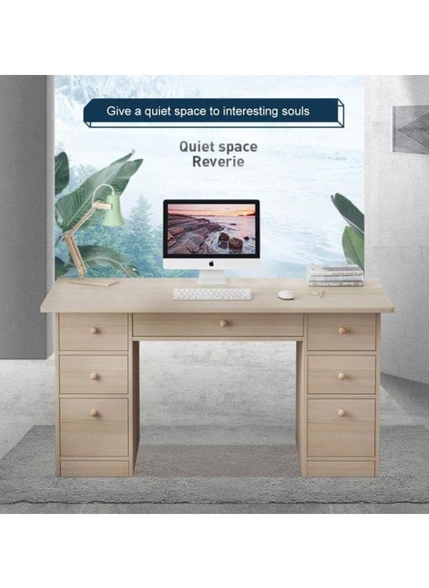 Office Table Computer Desk Home Office Desk Writing Desk Work Table with 7 Storage Drawers Executive Large Storage Space(120×45×71.5cm)