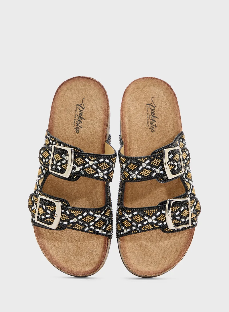 Pink Step Ladies Casual Flat Sandal