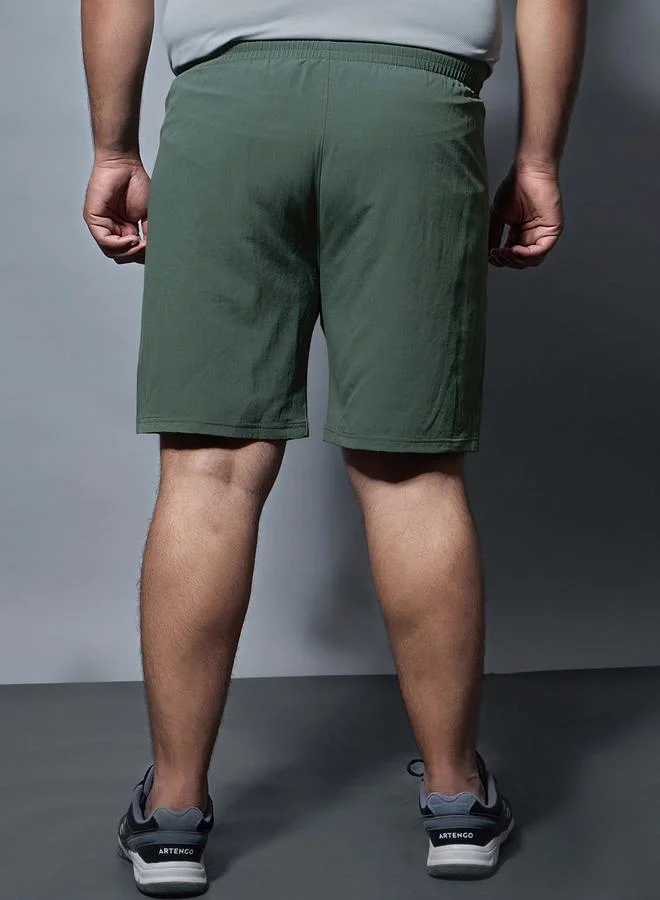Technosport Green Men Solid Slim Fit Sports Shorts with TECHNOLITE for Men | Best Price UAE