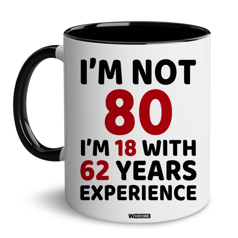 WHIDOBE 80th Birthday Gifts for Women Men Dad Mom 1945 Birthday Gifts for Women 80 Years Old Birthday Gifts Coffee Mug for Wife Friend Sister Her Brother Colleague Coworker Christmas