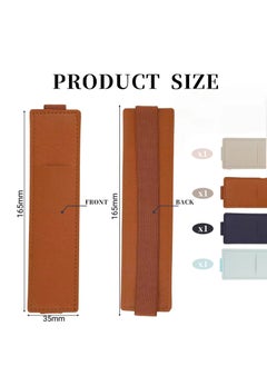 Generic 4pcs Adjustable Pen Holder Elastic Band, Detachable PU Leather Pen Sleeve Pouch Journal Pencil Holder for Notebook, Planners, Binders and Books (4 Colors)  - Image 2