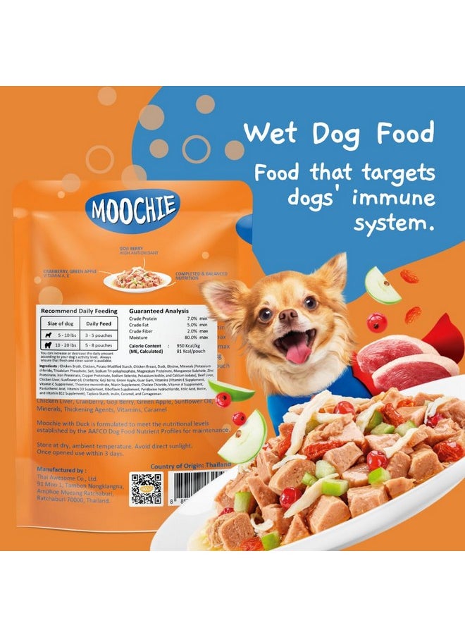 MOOCHIE MOOCHIE Grain Free Small Dogs Wet Dog Food - Boost Immune - Duck, Cranberry & Goji Berry - No Artificial Flavors or Preservative - 12 x 3 oz Pouch  - Image 2