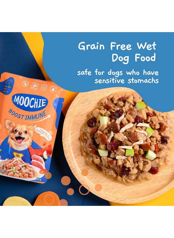 MOOCHIE MOOCHIE Grain Free Small Dogs Wet Dog Food - Boost Immune - Duck, Cranberry & Goji Berry - No Artificial Flavors or Preservative - 12 x 3 oz Pouch  - Image 3