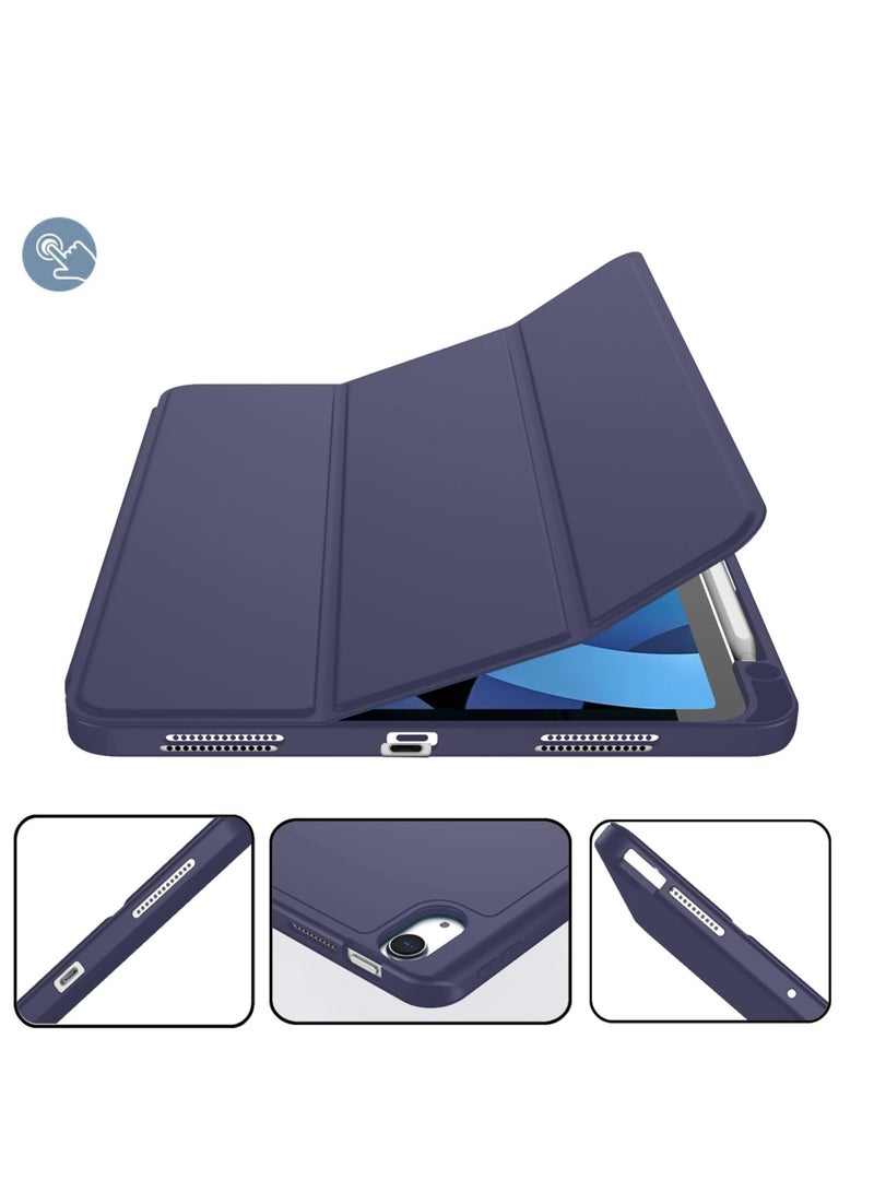 ELTRAZONE Slim Stand Case for iPad Air 13-Inch M2 (2024) - Navy Blue, Smart Shell with Touch ID Support, Auto Wake/Sleep & Translucent Back - Image 4