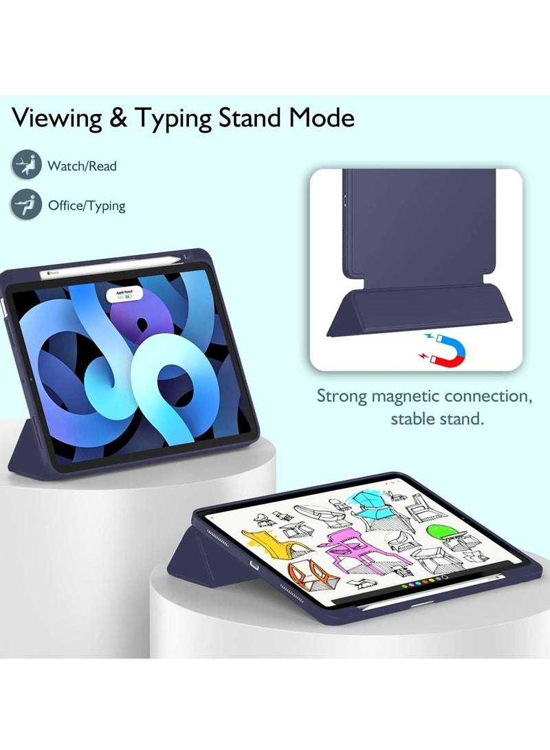ELTRAZONE Slim Stand Case for iPad Air 13-Inch M2 (2024) - Navy Blue, Smart Shell with Touch ID Support, Auto Wake/Sleep & Translucent Back - Image 5