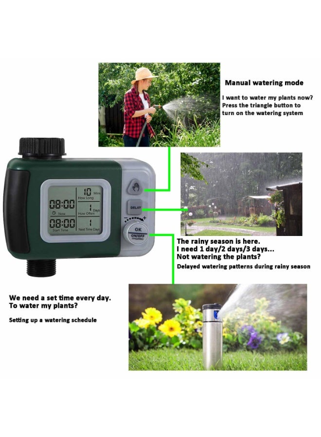 روك بو نظام الري التلقائي مؤقت مياه سهل البرمجة ثلاث وضعيات: رشاش تلقائي، تأجيل الري عند المطر، الري اليدوي للاستخدام الخارجي - Image 2
