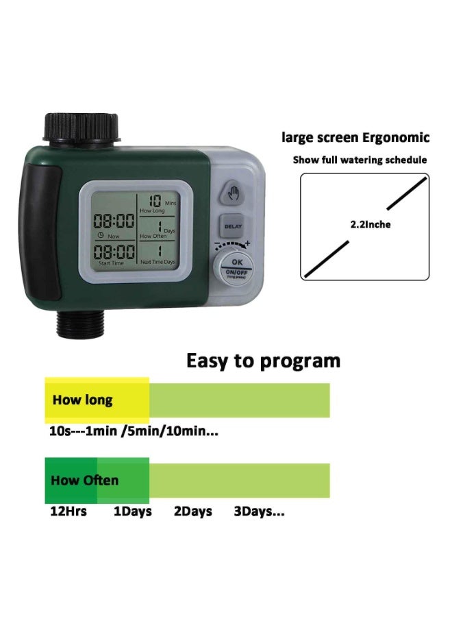 روك بو نظام الري التلقائي مؤقت مياه سهل البرمجة ثلاث وضعيات: رشاش تلقائي، تأجيل الري عند المطر، الري اليدوي للاستخدام الخارجي - Image 5