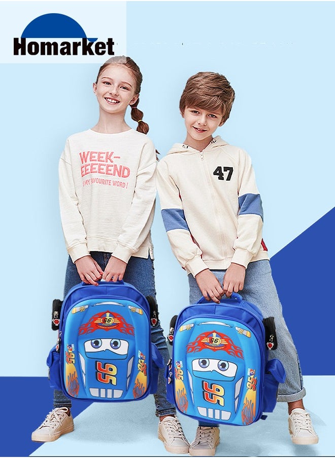Kid Toddler Boys Girls Backpack Waterproof Cartoon Truck Car Child Snack School Bag Kindergarten Backpack,Blue