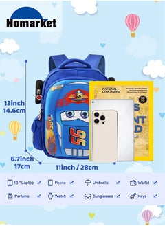 HomarKet Kid Toddler Boys Girls Backpack Waterproof Cartoon Truck Car Child Snack School Bag Kindergarten Backpack,Blue  - Image 5