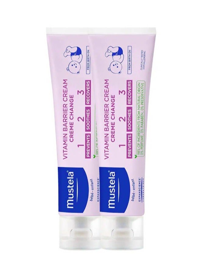 Mustela Pack Of 2 Vitamin Barrier Cream For Baby, 50 Ml - Image 1