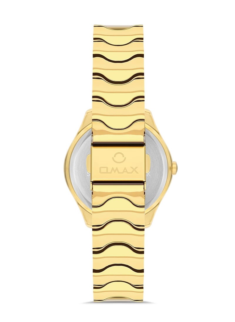 OMAX - Omax Women's Luxury Wristwatch, Watches for Women, Stainless Watches, Classic Gold Steel Band, White Round Dial, Waterproof Watch, 1 Year Warranty - Image 1