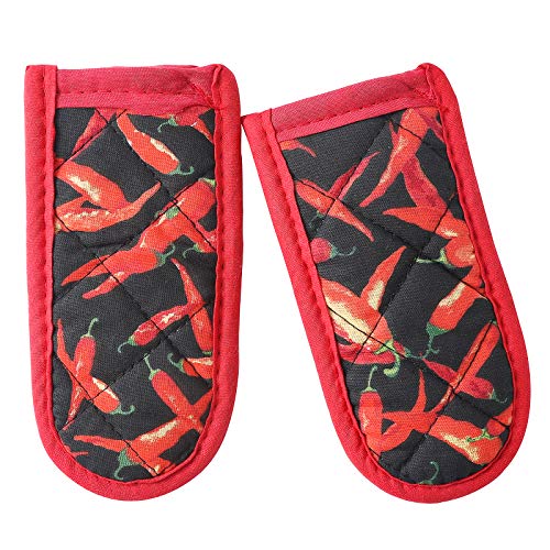 Leadiy Cast Iron Skillet Handle CoversPot Handle Covers Heat ResistantPot Holders for Kitchen Heat ResistantMachine Washable Handle Mitts2 PCSRed Pepper 