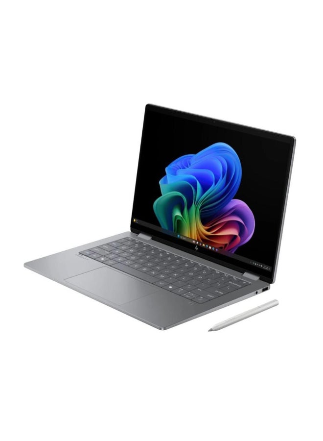 HP لابتوب OmniBook X Flip 2 في 1 القابل للتحويل (2025) – AMD Ryzen AI 5-340 / 14 بوصة / 512 جيجابايت SSD / 16 جيجابايت RAM / ويندوز 11 هوم / فضي – [14-FK0001NE] - Image 1