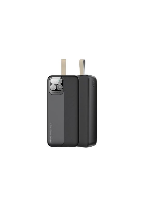 Recci RPB-P38 PD 20W + 22.5W 30000mAh Power Bank with Built-in Type-C & Lightning Cable