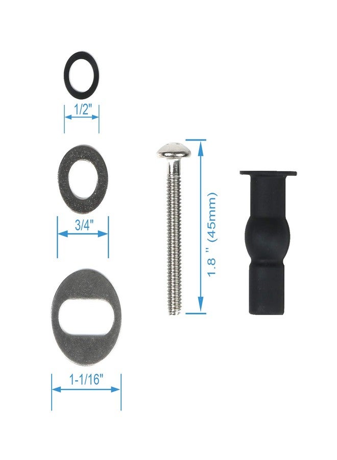 Hibbent 6 Pack Universal Toilet Seat Hinges Screw, Blind Hole fixings Expanding Rubber Top Fix Nuts Screws for Top Mounting Toilet Seat Hinges-3 Pairs (with One Expandable Ball) - Image 5
