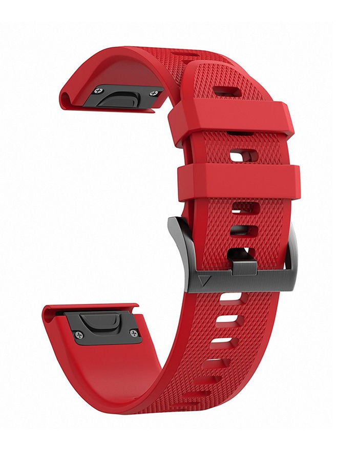 NIBEMINENT Silicone Replacement Band For Garmin Fenix 5X/3/3 HR Red  - Image 1