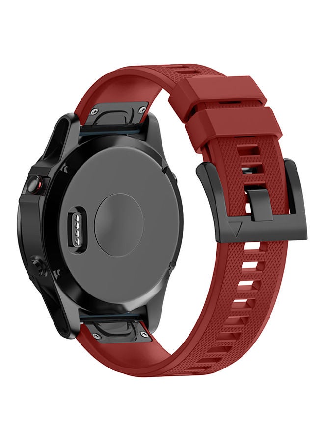 NIBEMINENT Silicone Replacement Band For Garmin Fenix 5X/3/3 HR Red  - Image 3