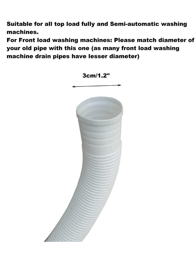 PAMEER 1.9 Meter Washing Machine Drain Hose with Clamp for Full & Semi Automatic Washing Machine Outlet Drain Hose Pipe Extension Waste Water Outlet Hose Machine Drain Pipe  Washer Wastewater Drain Outlet  - Image 5