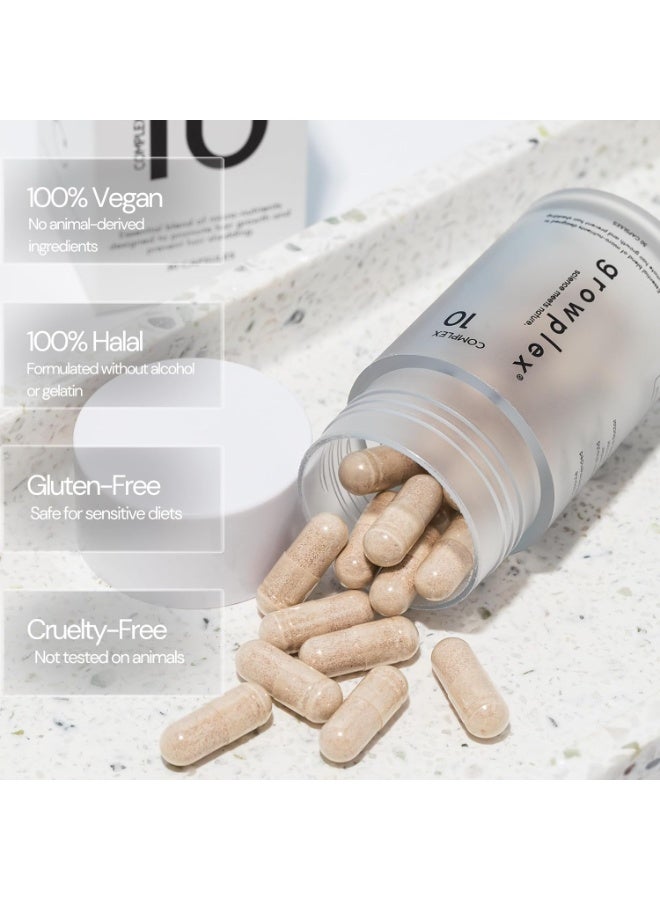 GROWPLEX Complex10 Hair Growth Supplement | 10-Ingredient Formula | Biotin 2000mcg, Saw Palmetto & Zinc | For Men & Women | 30 Capsules - Image 5