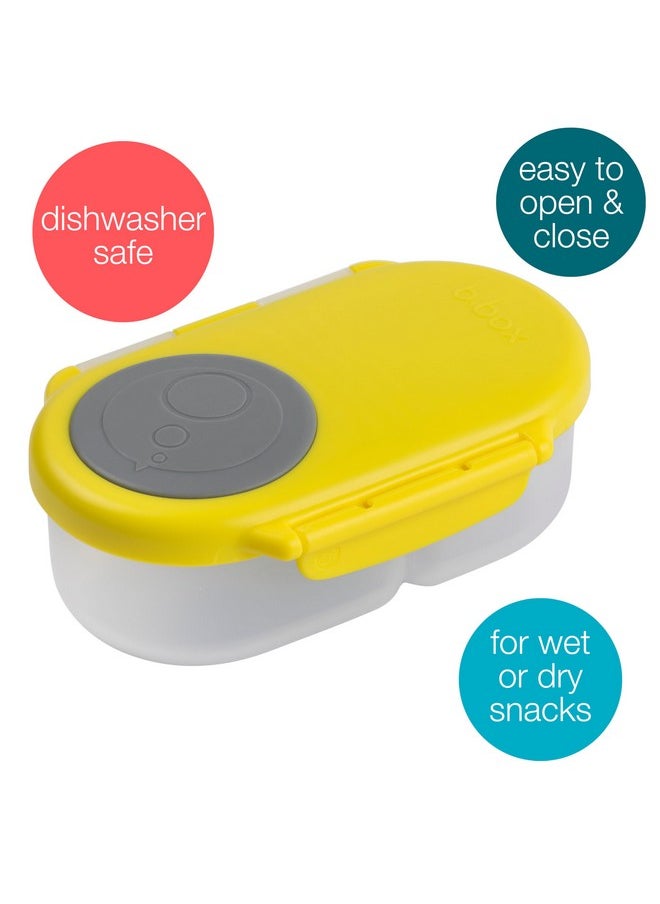 b.box b.box Snack Box for Kids & Toddlers: 2 Compartment Snack Containers, Mini Bento Lunch Box. Leak Proof, BPA free, Dishwasher safe. School Supplies. Ages 4 months+ (Lemon Sherbet, 12oz capacity)  - Image 2