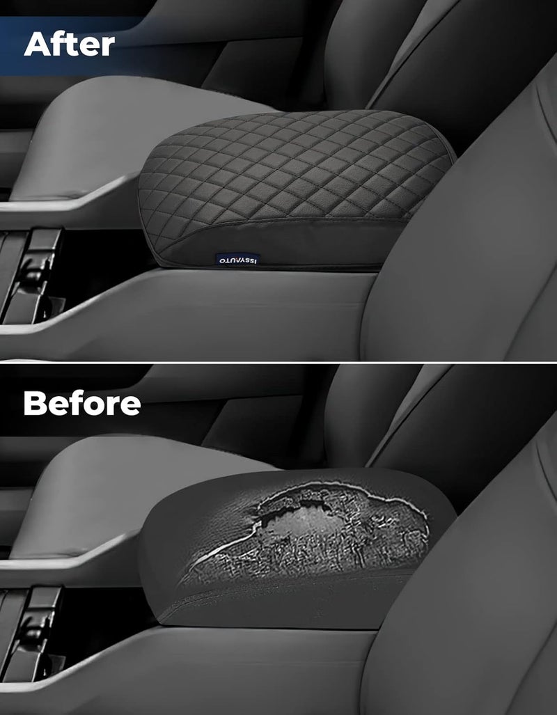 ISSYAUTO Center Console Cover Armrest lid Cover Compatible with 2009-2015 Pilot, Leather Arm Rest Covering for Car, Well-Make Durable Middle Console Cover Armrest Box Protective Cover - Image 3