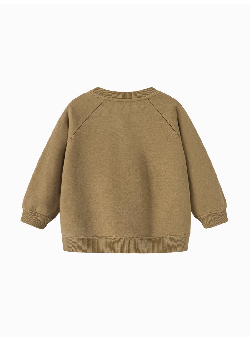 ميني بالا سويتشرت طفلك الأكمام الطويلة غير المنفصلة للاطفال الصغار، بطبعة دب وقط كرتوني، قطعة خليط قطن ناعمة، قطعة أطفال لطيفة ومريحة للارتداء اليومي - Image 5