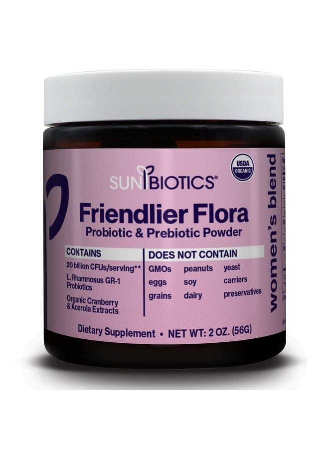 SUNBIOTICS Friendlier Flora - Women's Blend, 20 Billion CFUs of 6 Probiotic Strains, Women’s Daily Digestive Vaginal & Immune Health, Non-GMO and Gluten Free, 2 Ounce - pzsku/Z4F61B79890C1DD890A2EZ/45/_/1735907687/e4f98d97-bb39-4a36-801c-506bb112912d