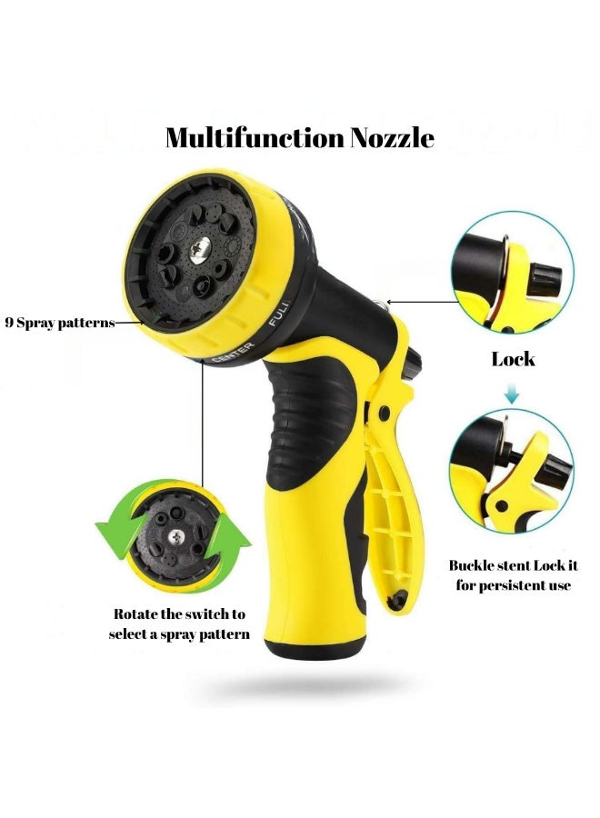 McDou 50FT Triple Pressure Expandable Garden Hose, 10-Spray Pattern Nozzle, 1/2'' & 3/4'' Solid Brass Connectors, 3800D Durable 3-Layer Latex Pipe, Easy Storage for Car Washing & Gardening - Image 3