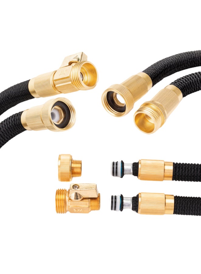 McDou 50FT Triple Pressure Expandable Garden Hose, 10-Spray Pattern Nozzle, 1/2'' & 3/4'' Solid Brass Connectors, 3800D Durable 3-Layer Latex Pipe, Easy Storage for Car Washing & Gardening - Image 5