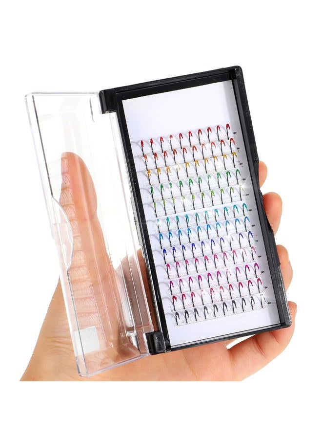 COMNICO Individual Eyelashes, Colourful Eyelash Extensions, Pack of 120, 12 Coloured Glitter Eyelash Extensions, Coloured Eyelashes, Individual Curl, 15 mm, DIY Artificial Eyelashes, Accessories for - Image 1