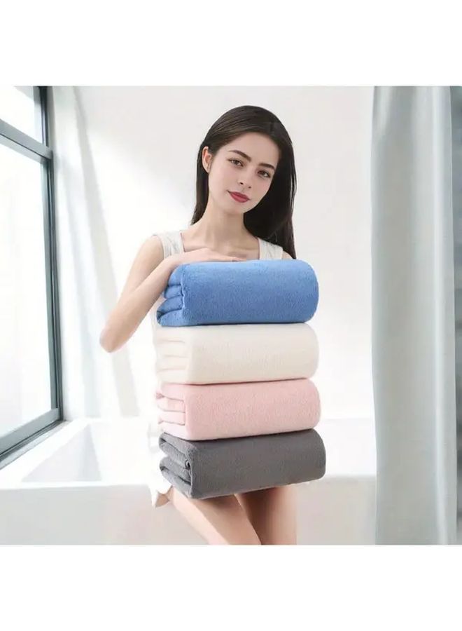 Very Soft Quick Dry Solid Color Bath Towel 55.1 x 27.6 Inches Blue Modern Style For Home Spa Use - Image 4