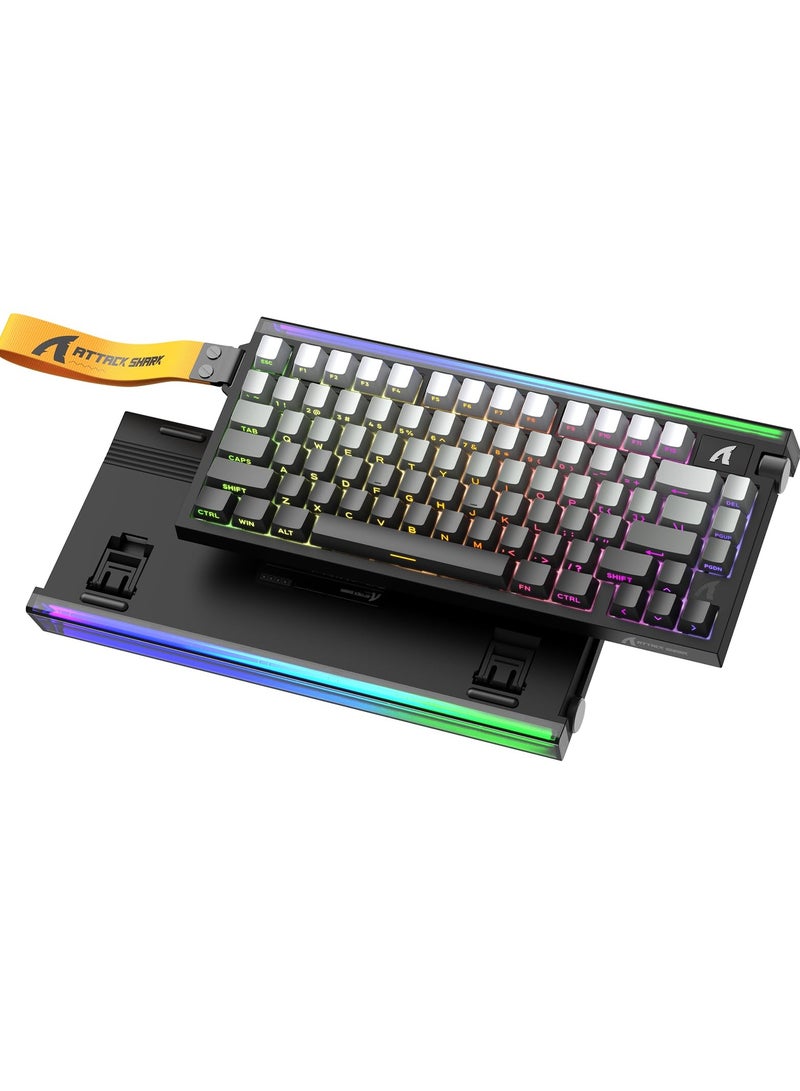 Attack Shark R85HE Wired 75% Hall Effect Rapid Trigger Mechanical RGB Gaming Keyboard with 8K Polling,0.05mm RT Accuracy,0.08MS Latency,Magnetic Switch,5 Layer Sound Damped,Driver for PC(Moonlight) - Image 1
