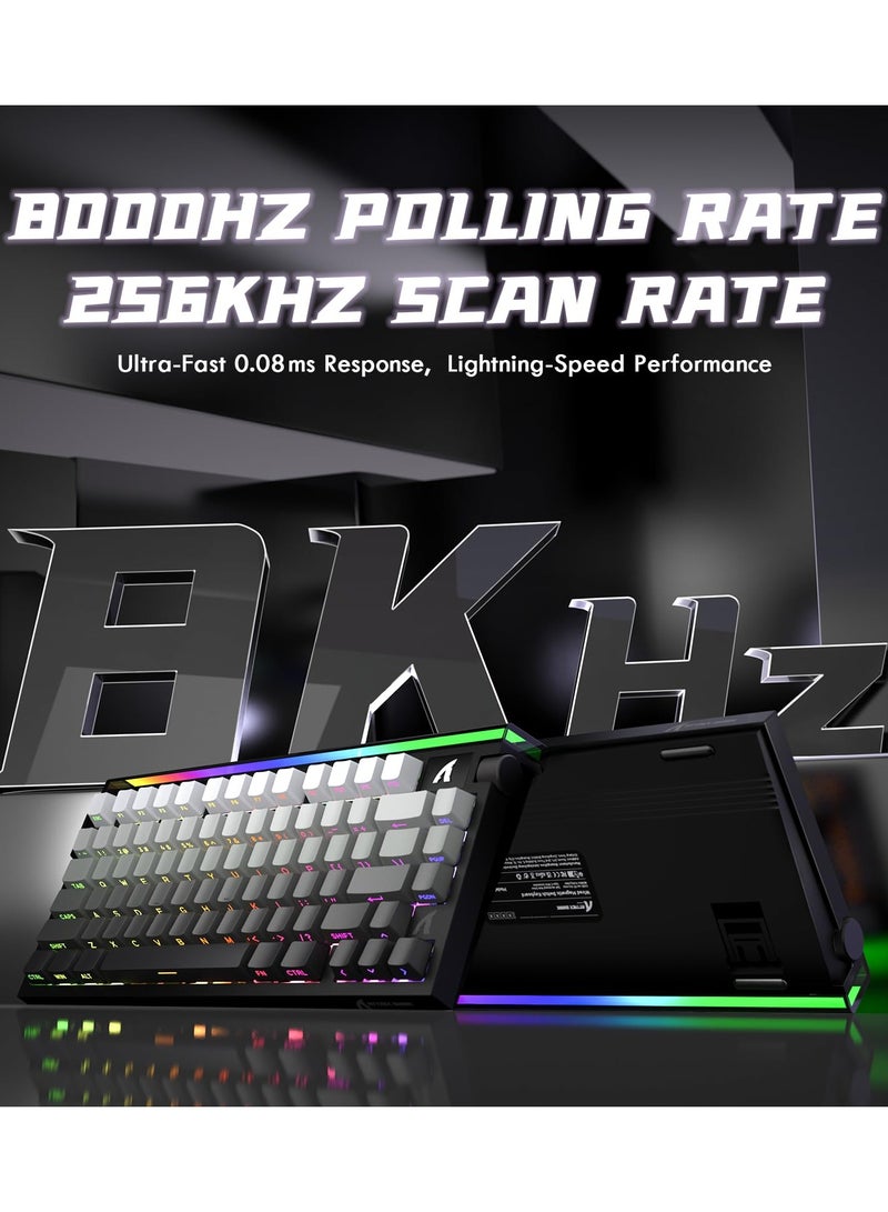 Attack Shark R85HE Wired 75% Hall Effect Rapid Trigger Mechanical RGB Gaming Keyboard with 8K Polling,0.05mm RT Accuracy,0.08MS Latency,Magnetic Switch,5 Layer Sound Damped,Driver for PC(Moonlight) - Image 3