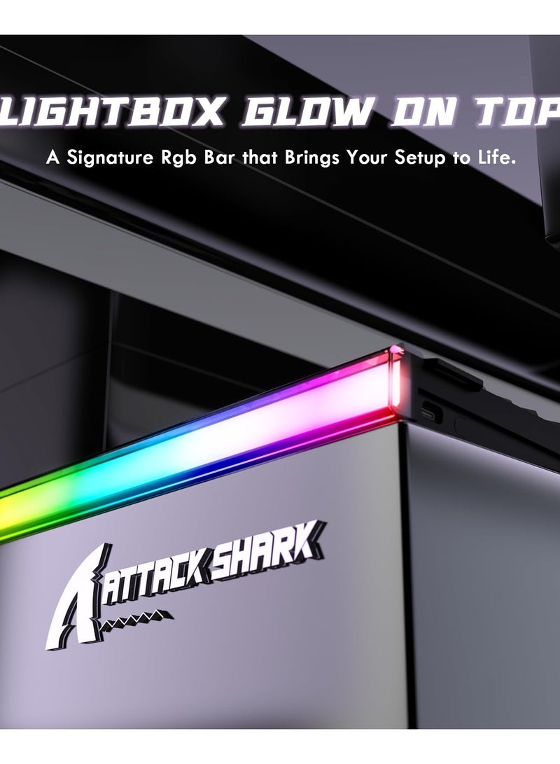 Attack Shark R85HE Wired 75% Hall Effect Rapid Trigger Mechanical RGB Gaming Keyboard with 8K Polling,0.05mm RT Accuracy,0.08MS Latency,Magnetic Switch,5 Layer Sound Damped,Driver for PC(Moonlight) - Image 4