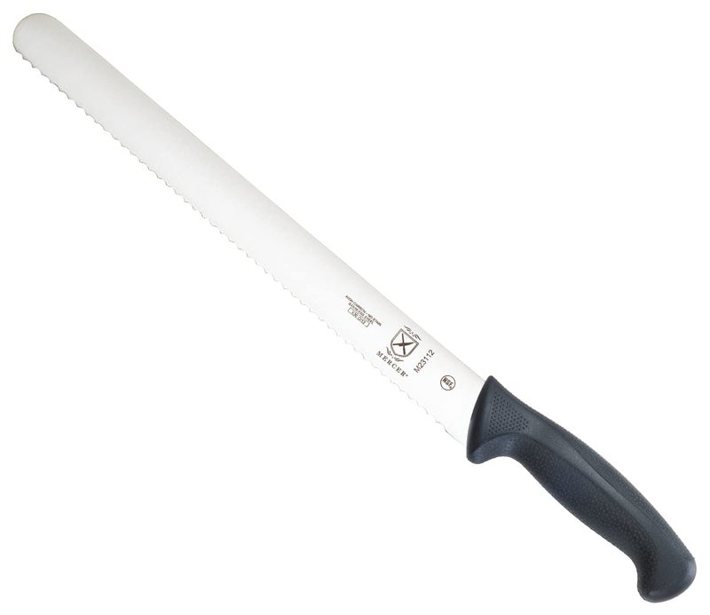 Mercer Culinary مرسر كوليناري M23112 ميلينيا مقبض أسود، 12 بوصة حافة متموجة، سلايسر - Image 1