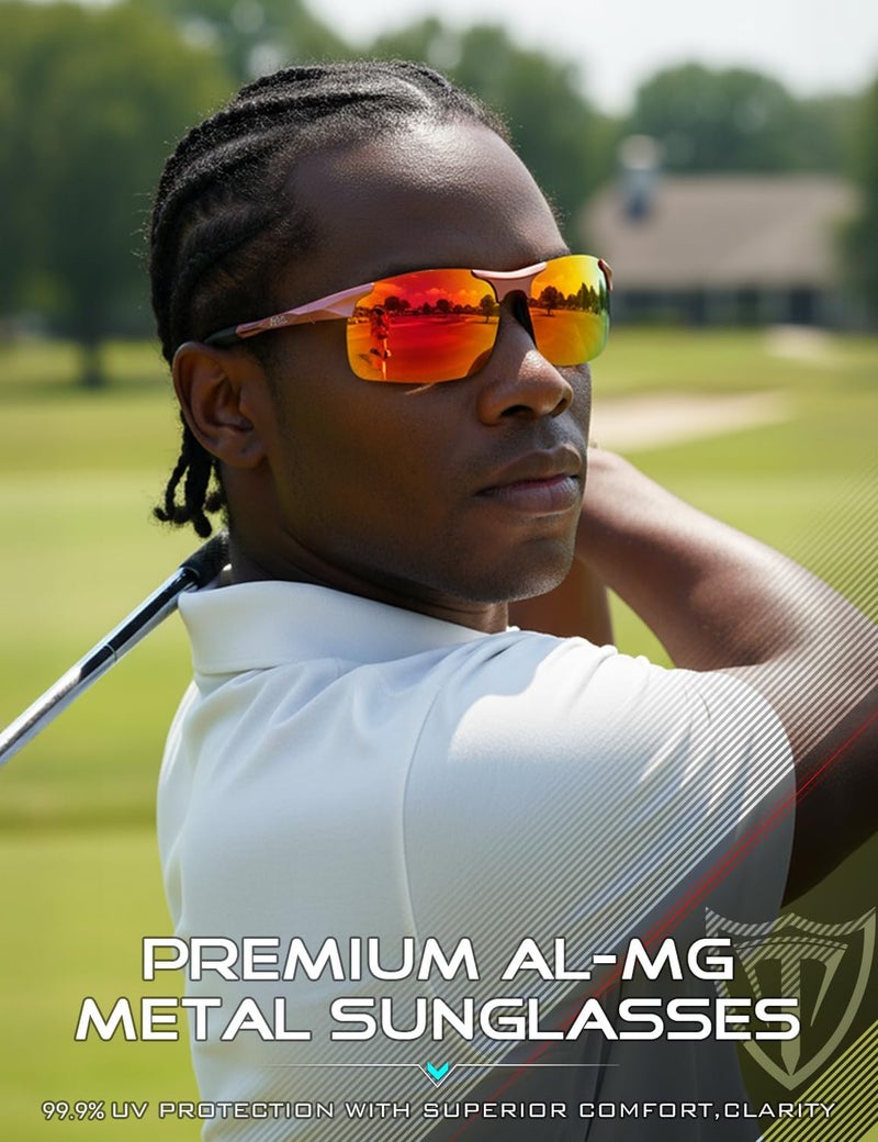 ATTCL Polarized Sunglasses Men Sports: UV Protection Anti Glare Wrap Around Lightweight Metal Driving Fishing Golf Running - Image 2