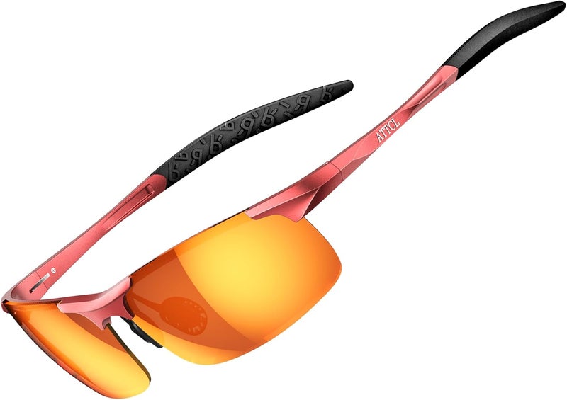 ATTCL Polarized Sunglasses Men Sports: UV Protection Anti Glare Wrap Around Lightweight Metal Driving Fishing Golf Running - Image 1