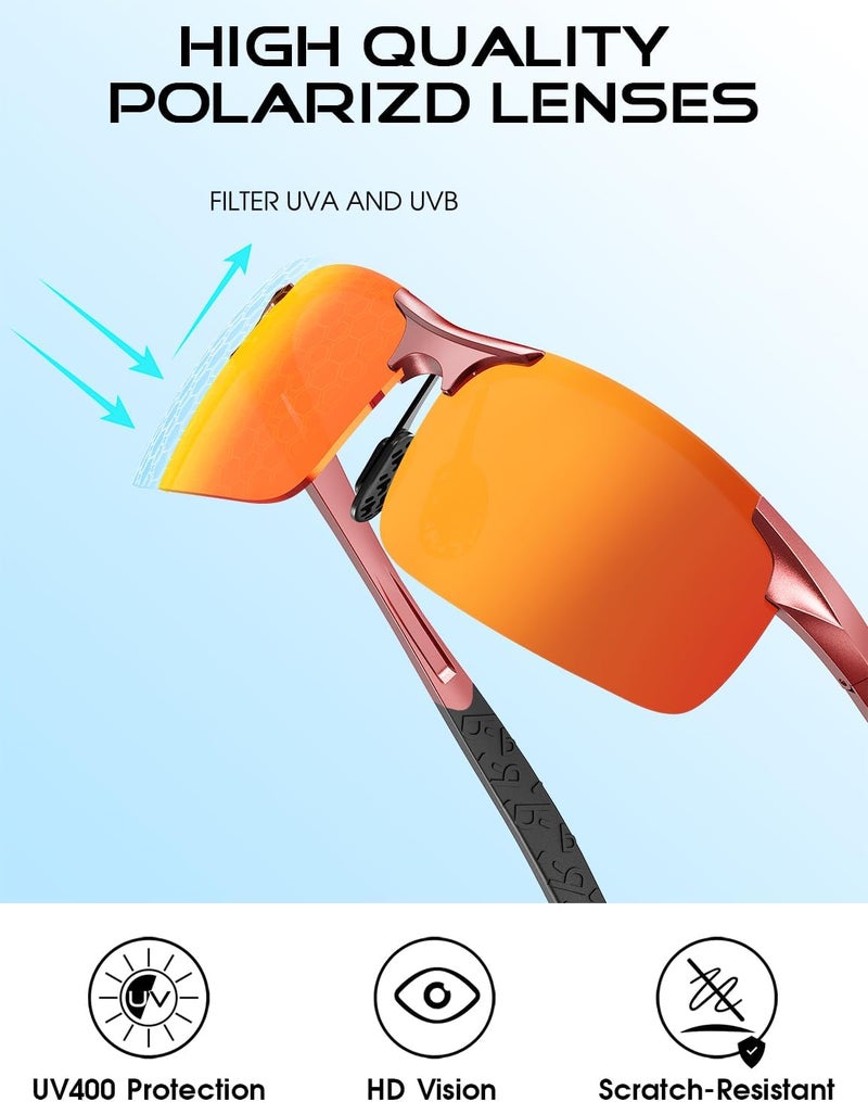 ATTCL Polarized Sunglasses Men Sports: UV Protection Anti Glare Wrap Around Lightweight Metal Driving Fishing Golf Running - Image 4