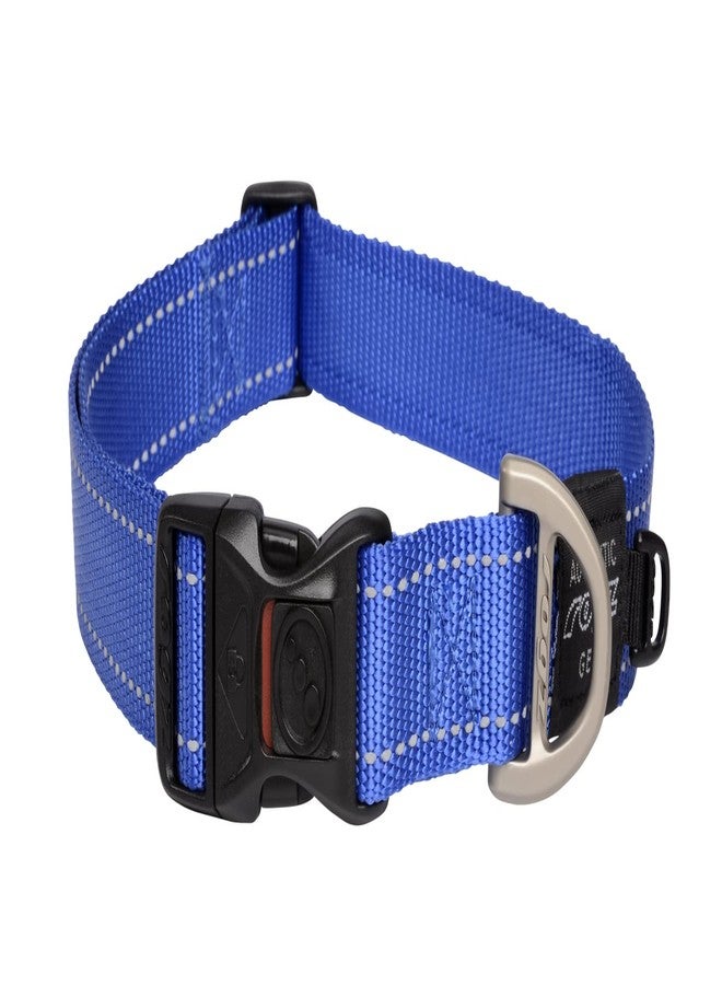 Rogz Reflective Dog Collar for Extra Large Dogs, Adjustable from 17-27 inches, Blue - Image 1