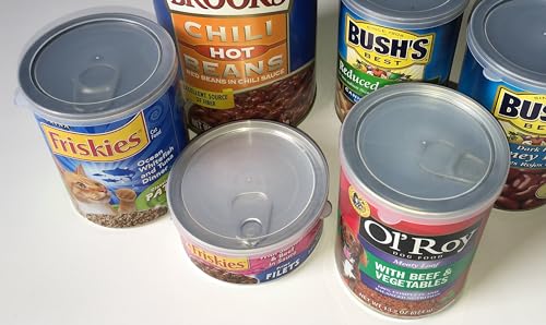 ALAZCO 12pc BPA-Free ALAZCO Can Covers - 2 Large 2 Medium 8 small Plastic Tight Seal Lids For Canned Goods or Pet Dog Cat Food Food Saver Reusable - Image 3