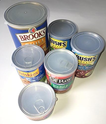 ALAZCO 12pc BPA-Free ALAZCO Can Covers - 2 Large 2 Medium 8 small Plastic Tight Seal Lids For Canned Goods or Pet Dog Cat Food Food Saver Reusable - Image 1