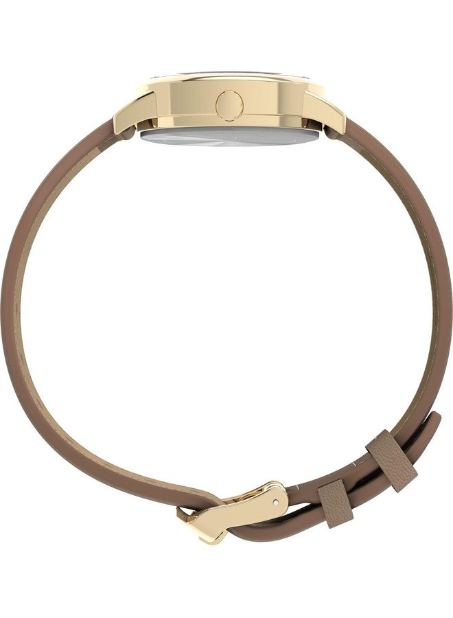 Timex Women's Easy Reader Watch, Tan/Gold-Tone/White/30mm, 30mm, Easy Reader Watch - Image 2