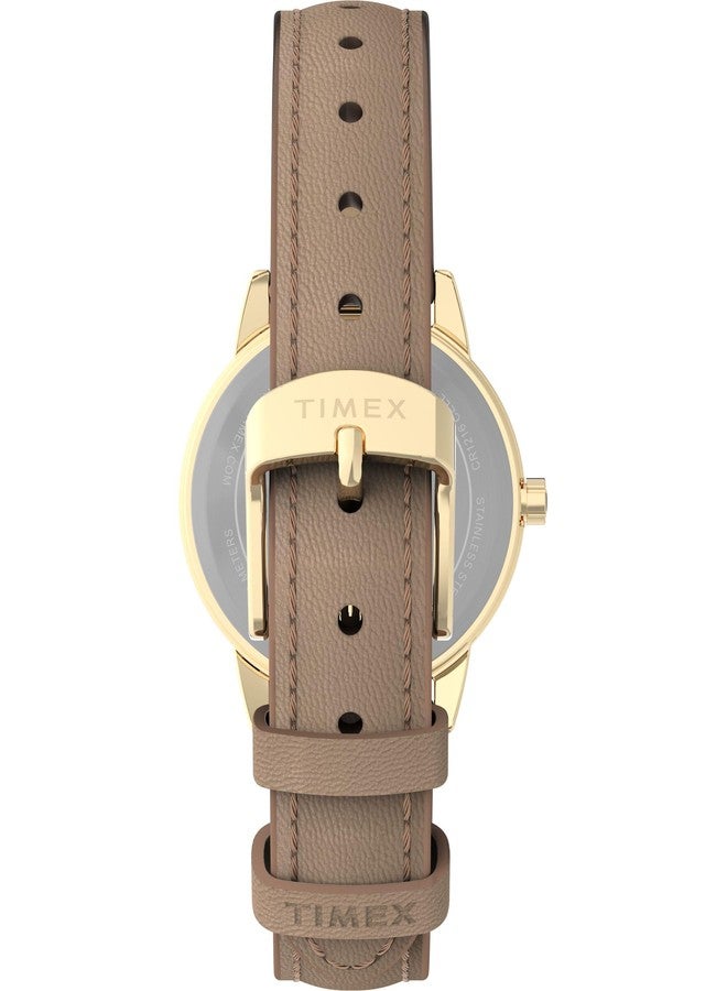 Timex Women's Easy Reader Watch, Tan/Gold-Tone/White/30mm, 30mm, Easy Reader Watch - Image 3