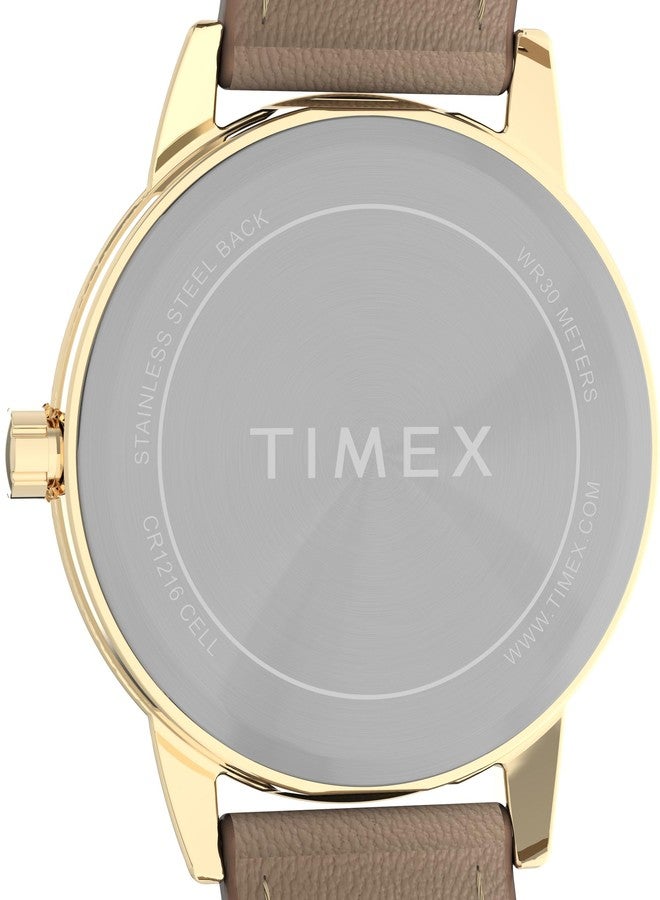 Timex Women's Easy Reader Watch, Tan/Gold-Tone/White/30mm, 30mm, Easy Reader Watch - Image 4